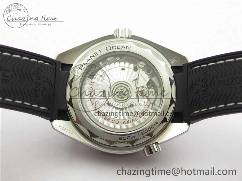 Planet Ocean 39.5mm Black Ceramic Bezel SS VSF 1:1 Best Edition Black Dial on Black Gummy Strap A8800