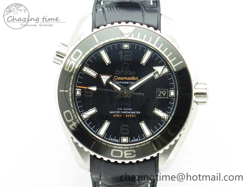 Planet Ocean 39.5mm Black Ceramic Bezel SS VSF 1:1 Best Edition Black Dial on Black Gummy Strap A8800