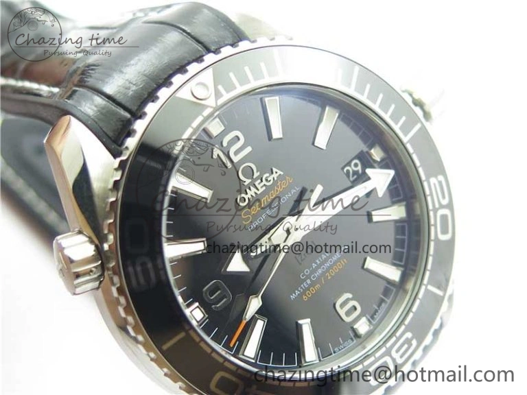 Planet Ocean 39.5mm Black Ceramic Bezel SS VSF 1:1 Best Edition Black Dial on Black Gummy Strap A8800