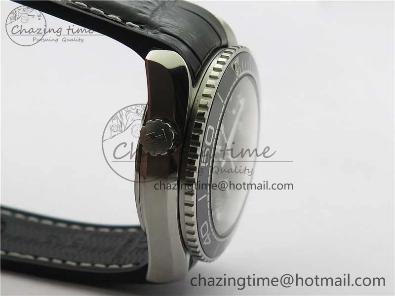 Planet Ocean 39.5mm Black Ceramic Bezel SS VSF 1:1 Best Edition Black Dial on Black Gummy Strap A8800