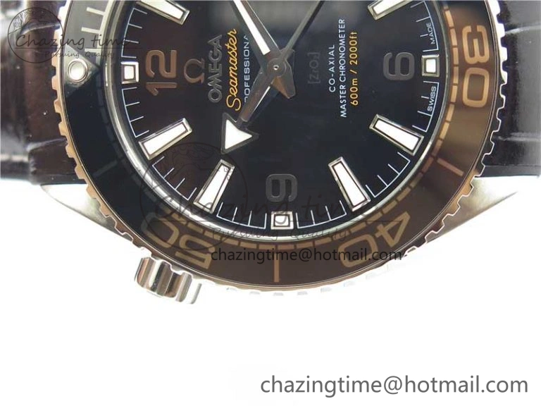 Planet Ocean 39.5mm Black Ceramic Bezel SS VSF 1:1 Best Edition Black Dial on Black Gummy Strap A8800