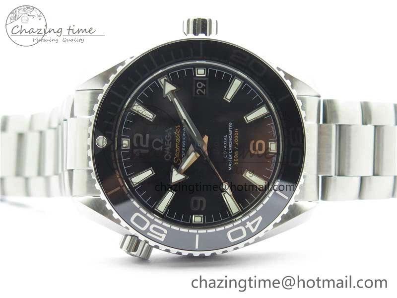 Planet Ocean 39.5mm Black Ceramic Bezel SS VSF 1:1 Best Edition Black Dial on SS Bracelet A8800