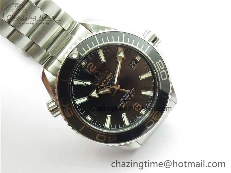 Planet Ocean 39.5mm Black Ceramic Bezel SS VSF 1:1 Best Edition Black Dial on SS Bracelet A8800