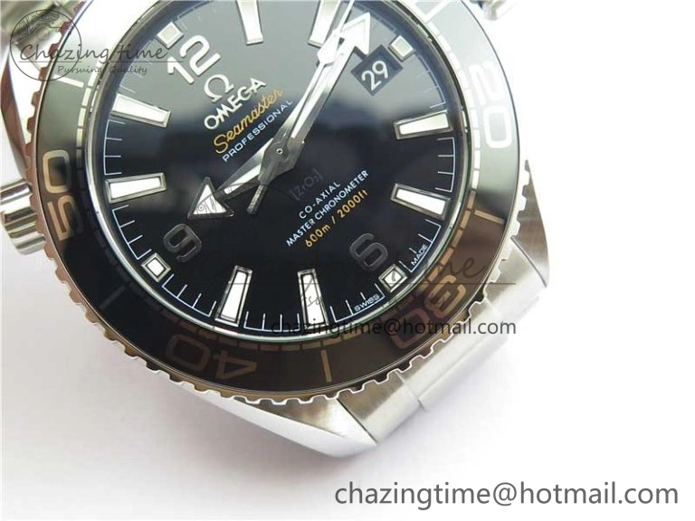 Planet Ocean 39.5mm Black Ceramic Bezel SS VSF 1:1 Best Edition Black Dial on SS Bracelet A8800