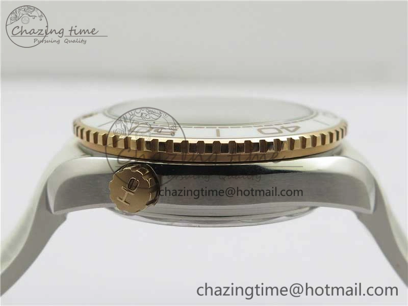 Planet Ocean 39.5mm SS RG VSF 1:1 Best Edition White Dial on White Leather Strap A8800