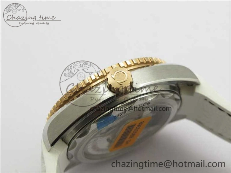 Planet Ocean 39.5mm SS RG VSF 1:1 Best Edition White Dial on White Leather Strap A8800