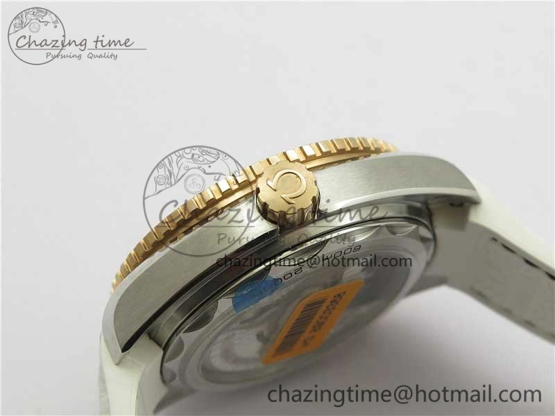 Planet Ocean 39.5mm SS RG VSF 1:1 Best Edition White Dial on White Leather Strap A8800