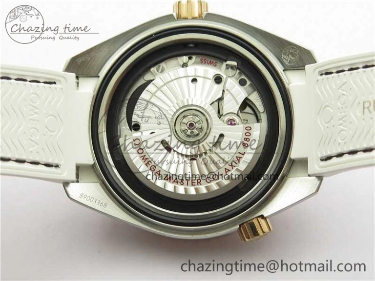 Planet Ocean 39.5mm SS RG VSF 1:1 Best Edition White Dial on White Leather Strap A8800
