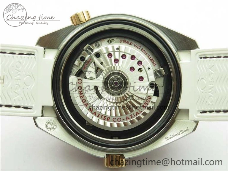 Planet Ocean 39.5mm SS RG VSF 1:1 Best Edition White Dial on White Leather Strap A8800