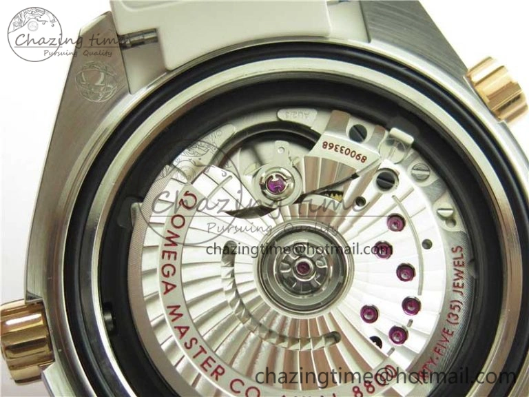 Planet Ocean 39.5mm SS RG VSF 1:1 Best Edition White Dial on White Leather Strap A8800