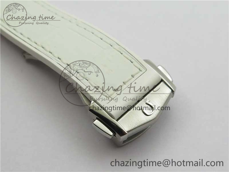 Planet Ocean 39.5mm SS RG VSF 1:1 Best Edition White Dial on White Leather Strap A8800