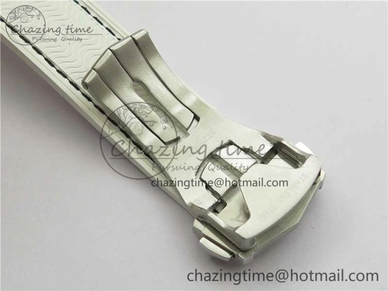 Planet Ocean 39.5mm SS RG VSF 1:1 Best Edition White Dial on White Leather Strap A8800