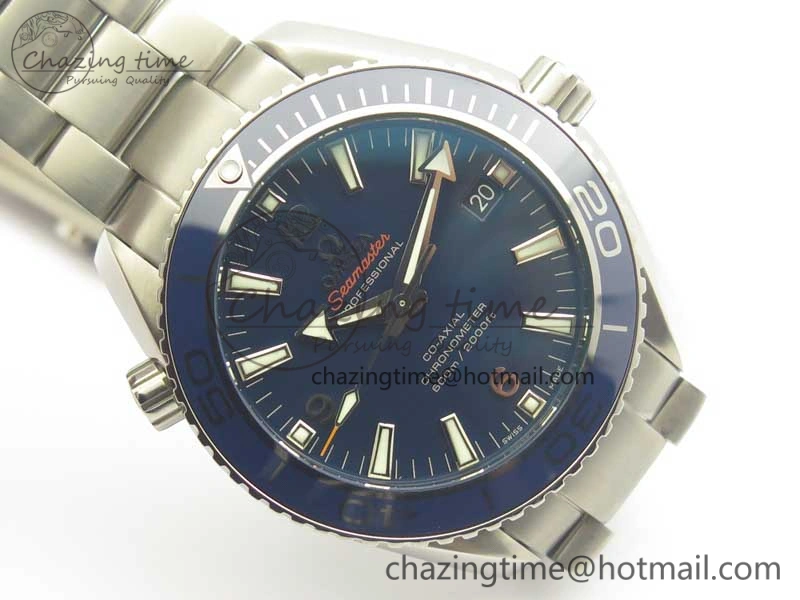 Planet Ocean 42mm Titanium BP Maker 1:1 Best Edition Blue Dial on Ti Bracelet A8500