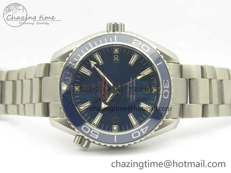 Planet Ocean 42mm Titanium BP Maker 1:1 Best Edition Blue Dial on Ti Bracelet A8500