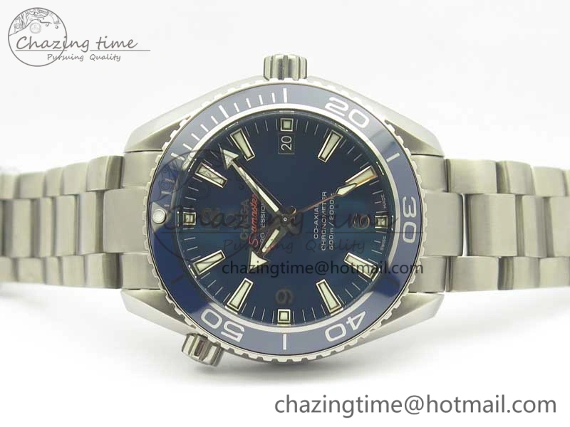 Planet Ocean 42mm Titanium BP Maker 1:1 Best Edition Blue Dial on Ti Bracelet A8500