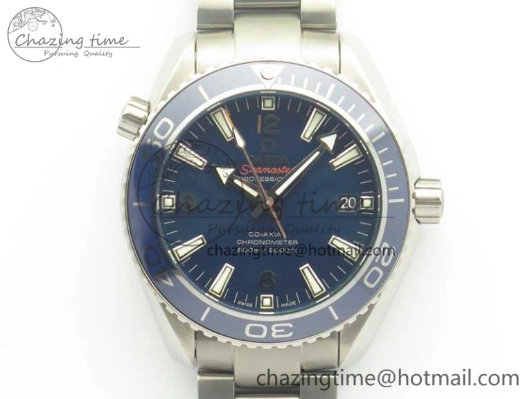 Planet Ocean 42mm Titanium BP Maker 1:1 Best Edition Blue Dial on Ti Bracelet A8500
