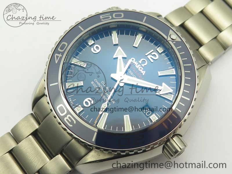 Planet Ocean 42mm Titanium BP Maker 1:1 Best Edition Blue Dial on Ti Bracelet A8500