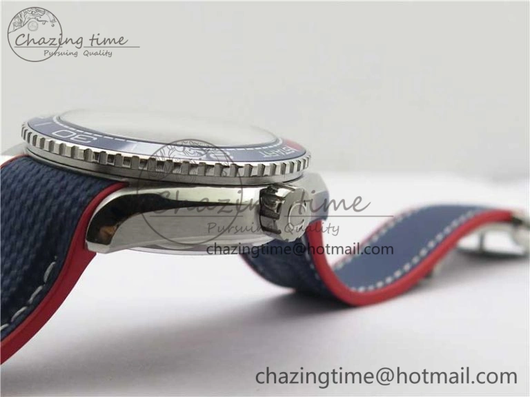 Planet Ocean 43.5mm America’s Cup VSF Best Edition White Dial On Blue Gummy Strap A8900