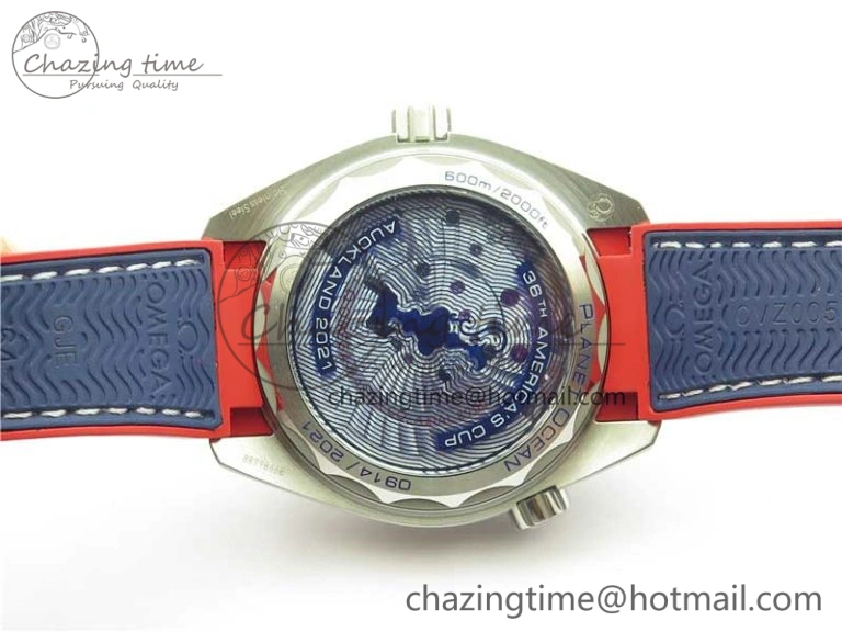 Planet Ocean 43.5mm America’s Cup VSF Best Edition White Dial On Blue Gummy Strap A8900