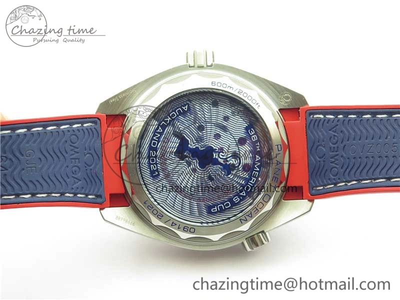 Planet Ocean 43.5mm America’s Cup VSF Best Edition White Dial On Blue Gummy Strap A8900
