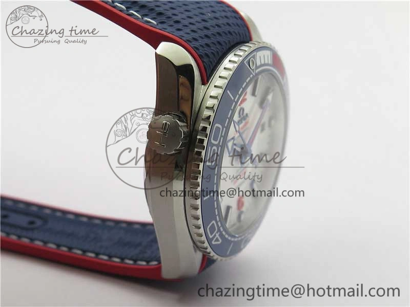 Planet Ocean 43.5mm America’s Cup VSF Best Edition White Dial On Blue Gummy Strap A8900