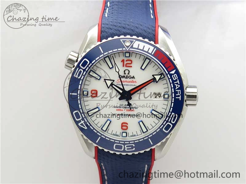 Planet Ocean 43.5mm America’s Cup VSF Best Edition White Dial On Blue Gummy Strap A8900