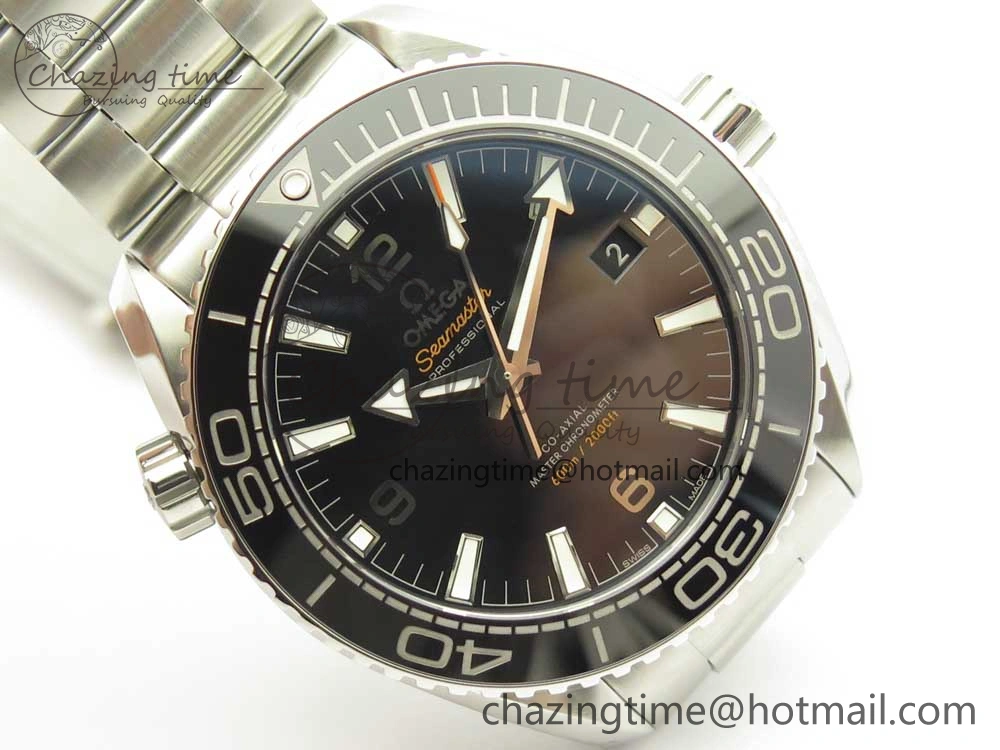 Planet Ocean 43.5mm SS VSF 1:1 Best Edition Black Ceramic Bezel and Dial on SS Bracelet A8900 Super Clone