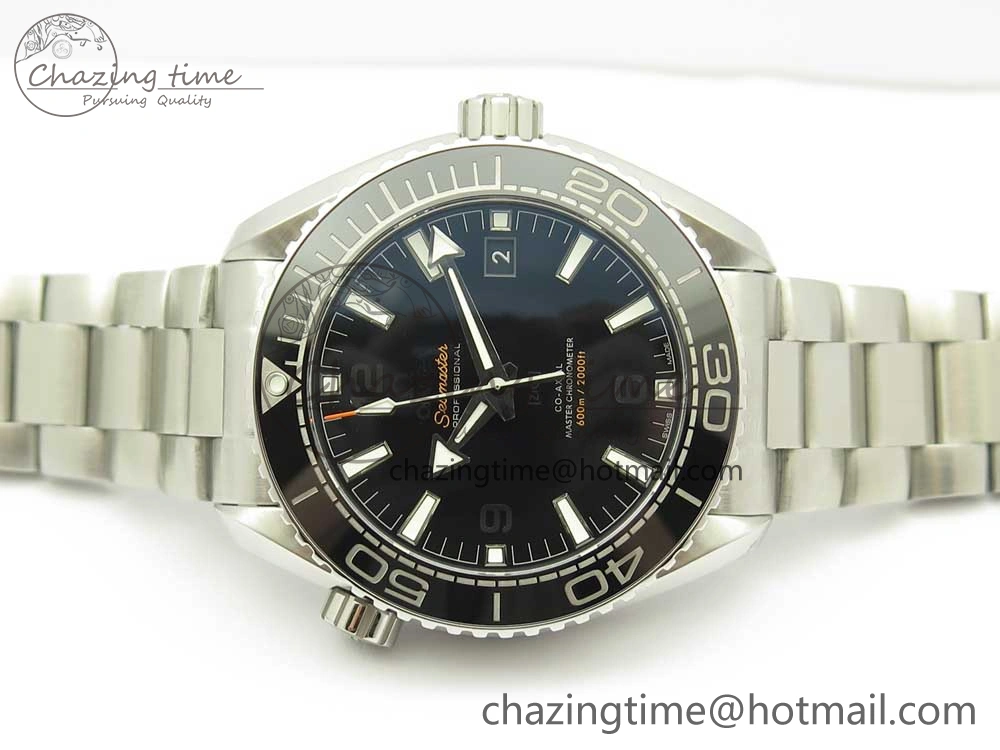 Planet Ocean 43.5mm SS VSF 1:1 Best Edition Black Ceramic Bezel and Dial on SS Bracelet A8900 Super Clone