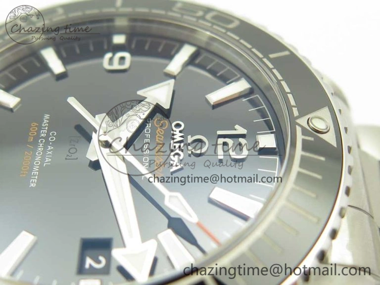Planet Ocean 43.5mm SS VSF 1:1 Best Edition Black Ceramic Bezel and Dial on SS Bracelet A8900 Super Clone