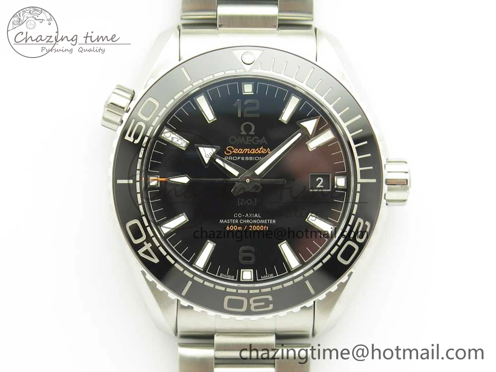 Planet Ocean 43.5mm SS VSF 1:1 Best Edition Black Ceramic Bezel and Dial on SS Bracelet A8900 Super Clone