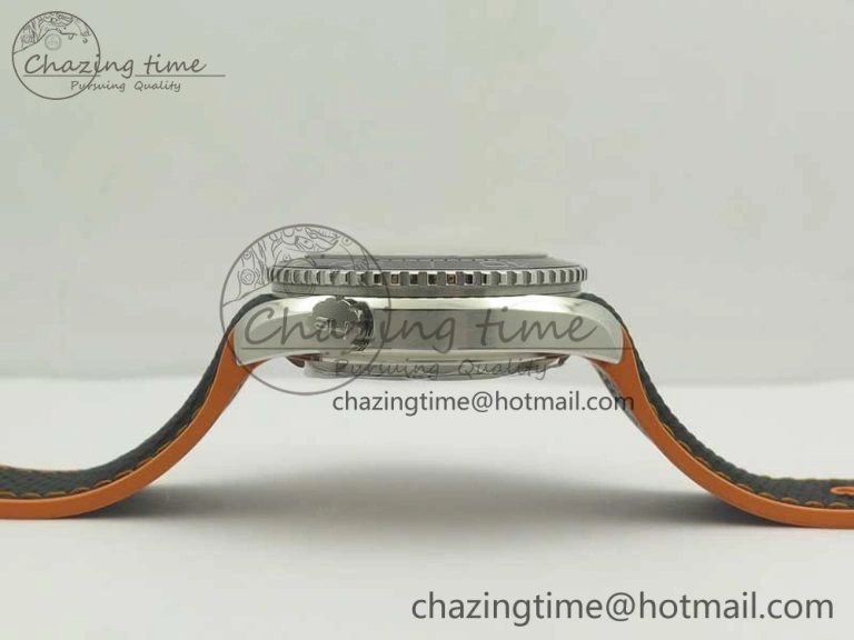 Planet Ocean 43.5mm SS VSF 1:1 Best Edition Black Orange Bezel Black Dial on Black Nylon Strap A8900 Super Clone
