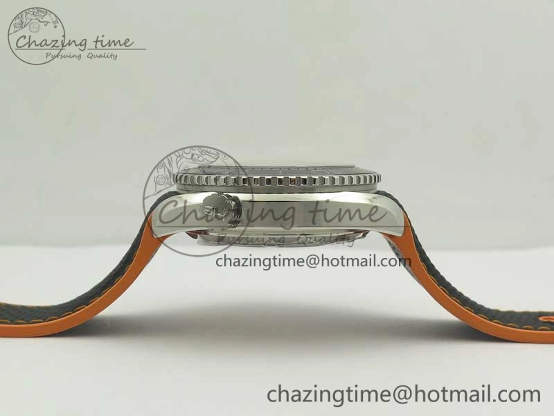 Planet Ocean 43.5mm SS VSF 1:1 Best Edition Black Orange Bezel Black Dial on Black Nylon Strap A8900 Super Clone