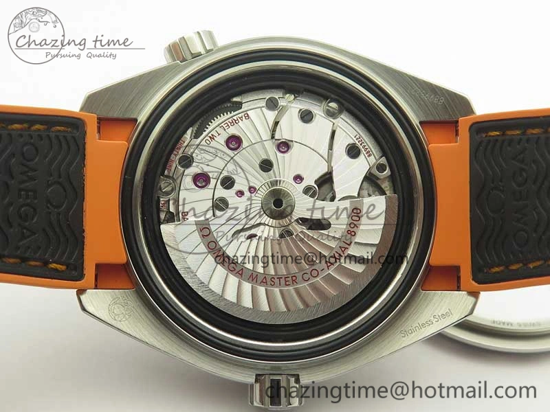 Planet Ocean 43.5mm SS VSF 1:1 Best Edition Black Orange Bezel Black Dial on Black Nylon Strap A8900 Super Clone