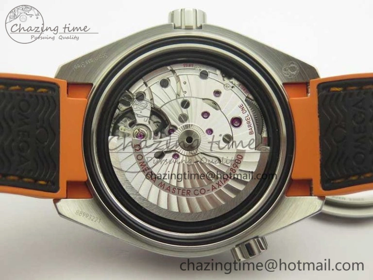 Planet Ocean 43.5mm SS VSF 1:1 Best Edition Black Orange Bezel Black Dial on Black Nylon Strap A8900 Super Clone