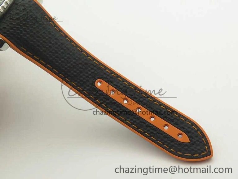 Planet Ocean 43.5mm SS VSF 1:1 Best Edition Black Orange Bezel Black Dial on Black Nylon Strap A8900 Super Clone