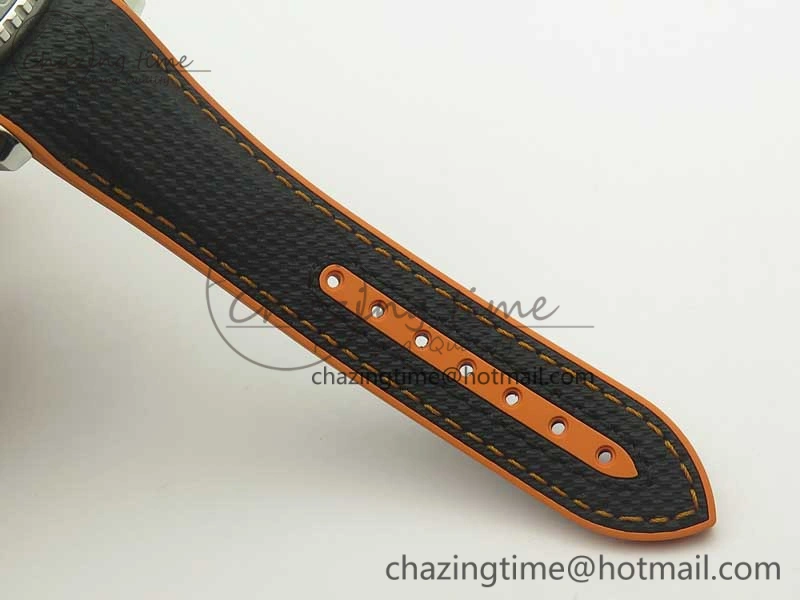 Planet Ocean 43.5mm SS VSF 1:1 Best Edition Black Orange Bezel Black Dial on Black Nylon Strap A8900 Super Clone