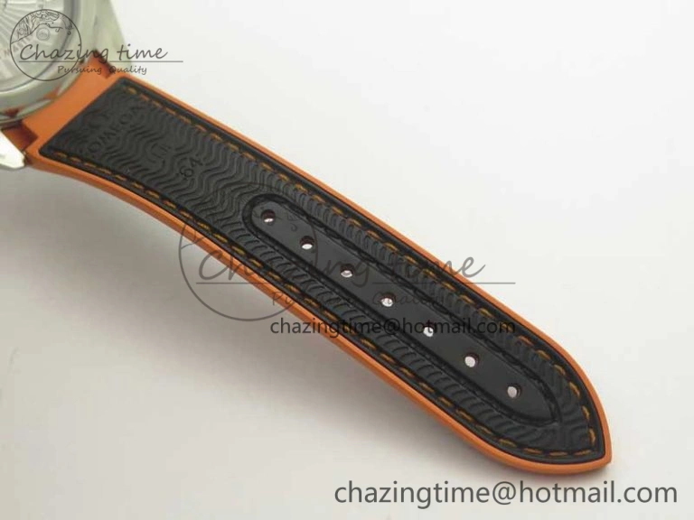 Planet Ocean 43.5mm SS VSF 1:1 Best Edition Black Orange Bezel Black Dial on Black Nylon Strap A8900 Super Clone