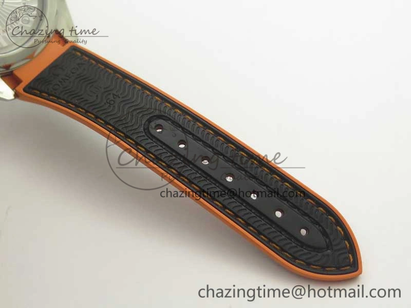 Planet Ocean 43.5mm SS VSF 1:1 Best Edition Black Orange Bezel Black Dial on Black Nylon Strap A8900 Super Clone