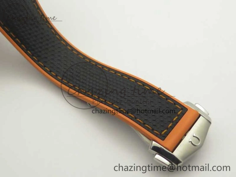 Planet Ocean 43.5mm SS VSF 1:1 Best Edition Black Orange Bezel Black Dial on Black Nylon Strap A8900 Super Clone