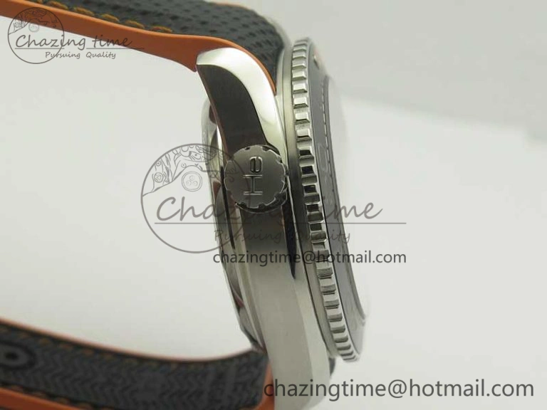 Planet Ocean 43.5mm SS VSF 1:1 Best Edition Black Orange Bezel Black Dial on Black Nylon Strap A8900 Super Clone