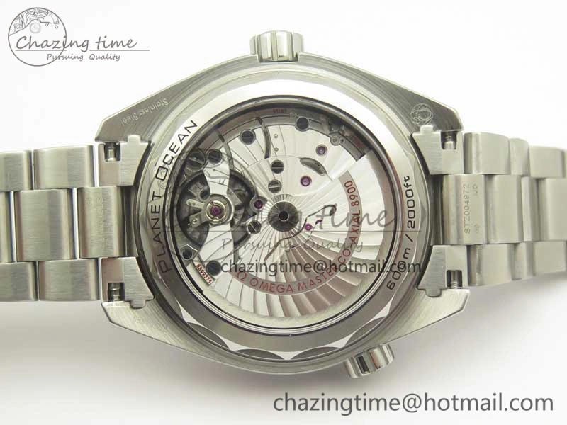 Planet Ocean 43.5mm SS VSF 1:1 Best Edition Black Orange Bezel Black Dial on SS Bracelet A8900 Super Clone