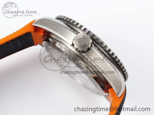 Planet Ocean 43.5mm SS VSF 1:1 Best Edition Black Orange Bezel Gray Dial on Nylon Strap A8900 Super Clone V2