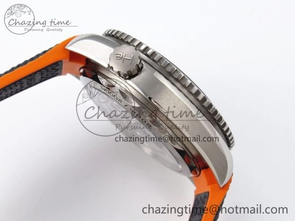 Planet Ocean 43.5mm SS VSF 1:1 Best Edition Black Orange Bezel Gray Dial on Nylon Strap A8900 Super Clone V2