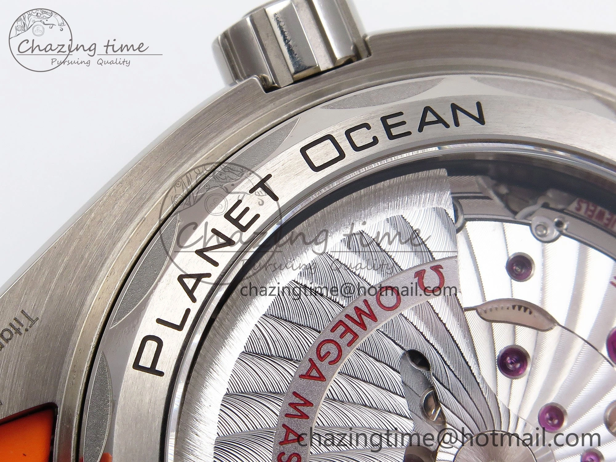 Planet Ocean 43.5mm SS VSF 1:1 Best Edition Black Orange Bezel Gray Dial on Nylon Strap A8900 Super Clone V2