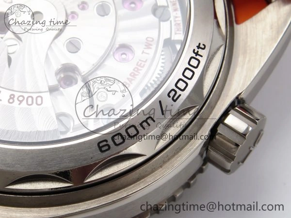 Planet Ocean 43.5mm SS VSF 1:1 Best Edition Black Orange Bezel Gray Dial on Nylon Strap A8900 Super Clone V2