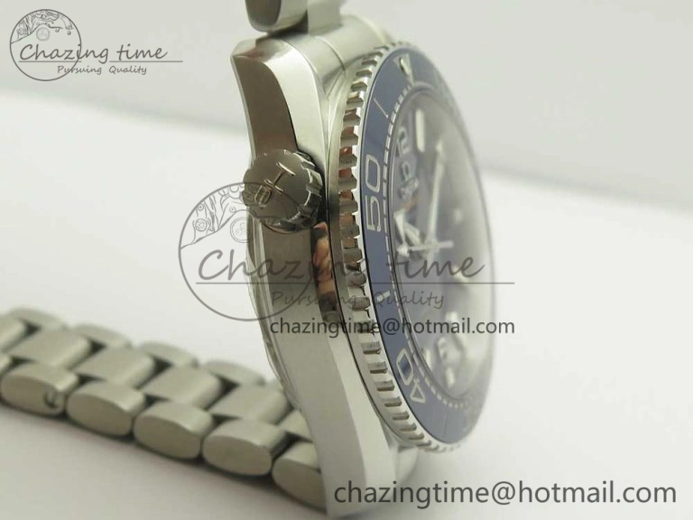 Planet Ocean 43.5mm SS VSF 1:1 Best Edition Blue Ceramic Bezel and Dial on SS Bracelet A8900 Super Clone