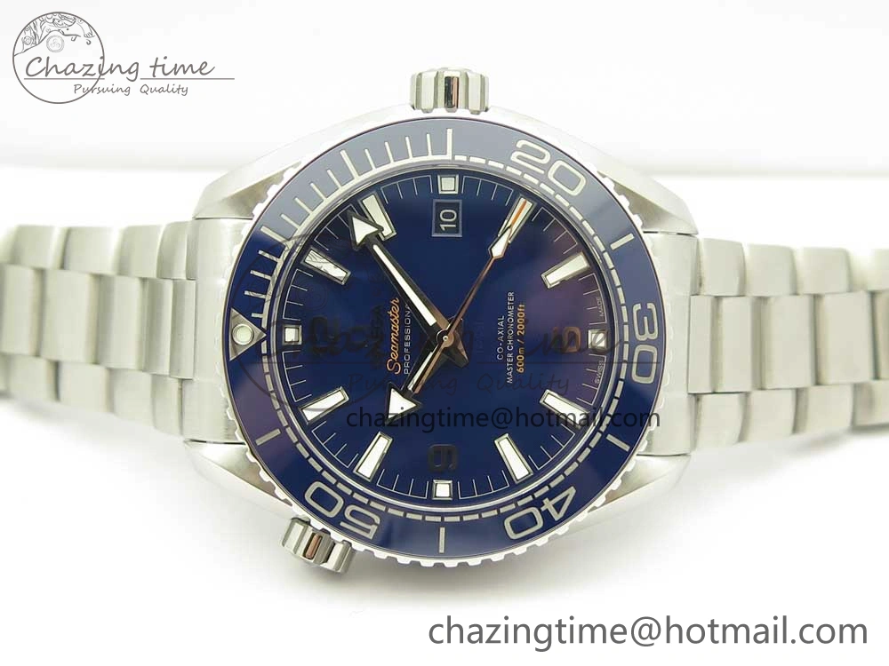 Planet Ocean 43.5mm SS VSF 1:1 Best Edition Blue Ceramic Bezel and Dial on SS Bracelet A8900 Super Clone
