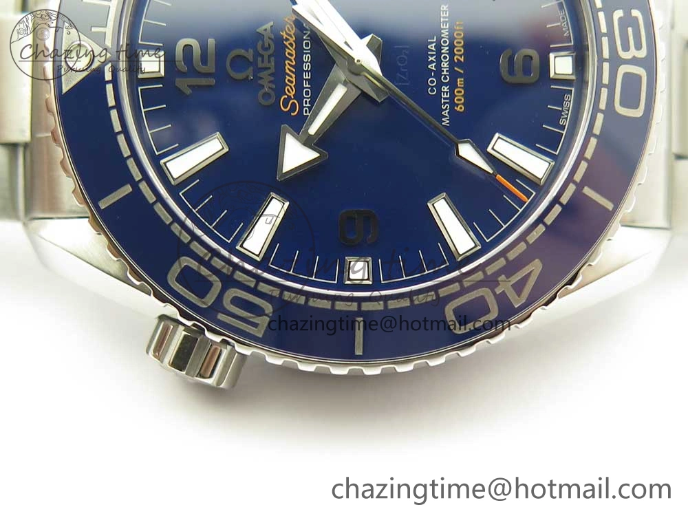 Planet Ocean 43.5mm SS VSF 1:1 Best Edition Blue Ceramic Bezel and Dial on SS Bracelet A8900 Super Clone