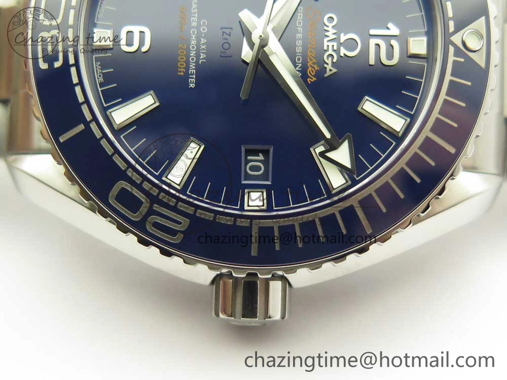 Planet Ocean 43.5mm SS VSF 1:1 Best Edition Blue Ceramic Bezel and Dial on SS Bracelet A8900 Super Clone