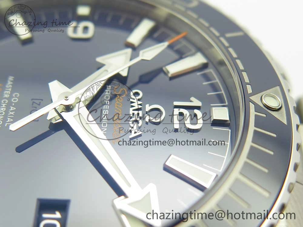 Planet Ocean 43.5mm SS VSF 1:1 Best Edition Blue Ceramic Bezel and Dial on SS Bracelet A8900 Super Clone
